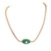 Devil's Eye Gold-Plated Necklace & Bracelet Set with Zirconia Stone, 18K Stainless Steel, European & American Style.