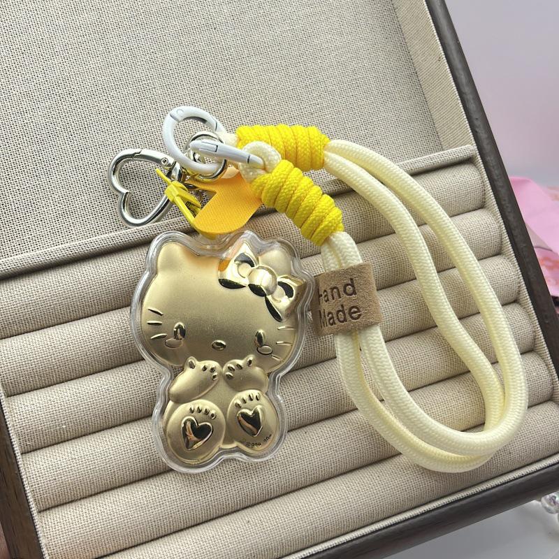 20mg Pure Gold Wealth-Attracting Cat Pendant Keychain - Gold Gift for Girlfriend