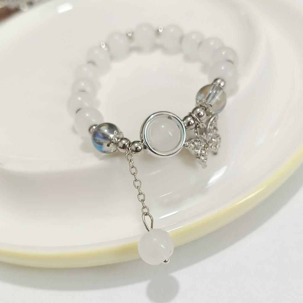 Butterfly Anti-opal Bracelet Ins Design Sea Sapphire Blue Beaded Bracelet for Girlfriend Girlfriend Couple