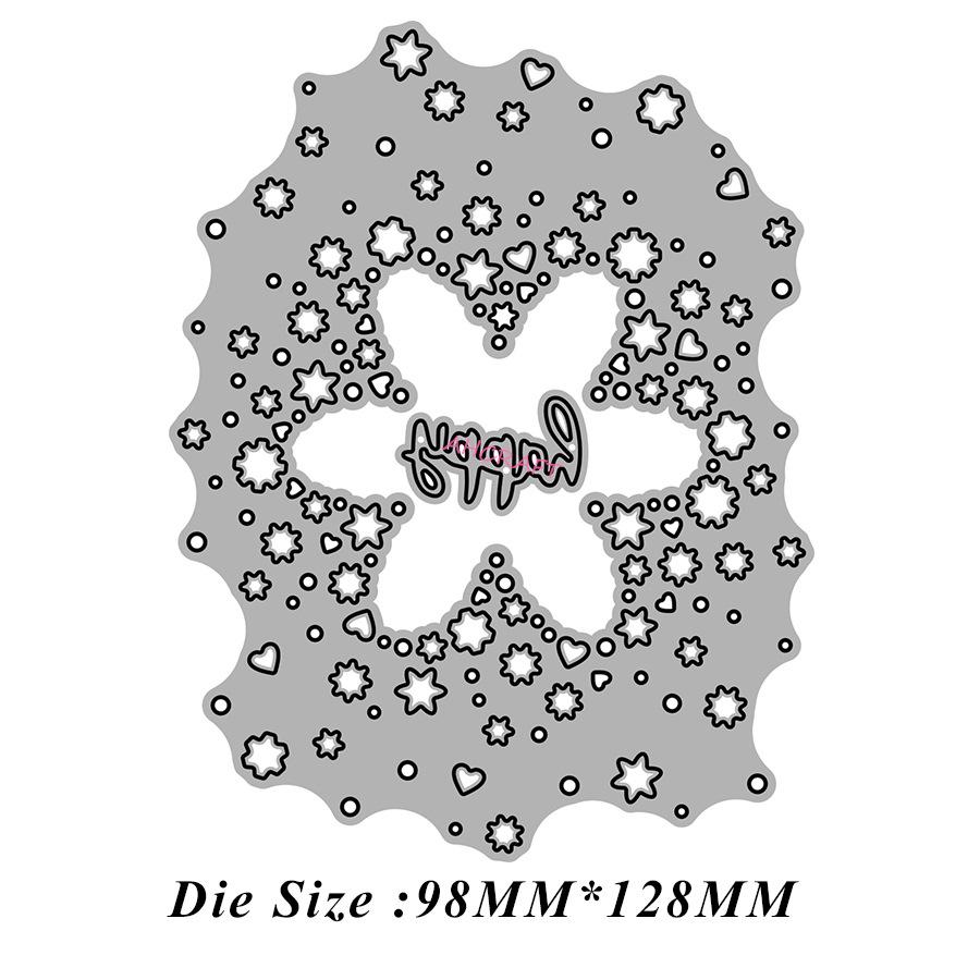

6315 Floral Frame Carbon Steel Cutting Die for DIY Projects 98*128mm, 30g/set