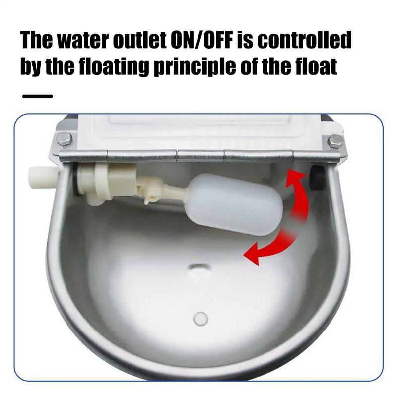 Automatic Cattle Water Fountain Stainless Steel Feeders Bowls For Livestock Intelligent Float Valve Design Livestock Dispenser