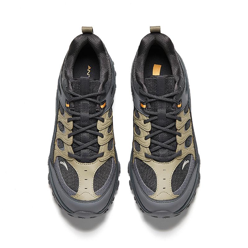 Anta Abrasion Resistant Breathable Rebound Low top Casual Running Shoes Men's Castle Gray Olive Brown 912515581-4
