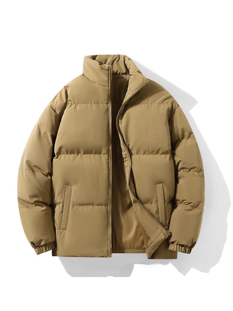 Unisex Trendy Stand Collar Thick Puffer Jacket - Winter Cotton-Padded, Loose Fit for Men and Women