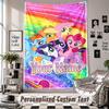 Wall Hanging Tapestry With Custom Name & Text, My Little Pony Decorative Tapestry For Bedroom