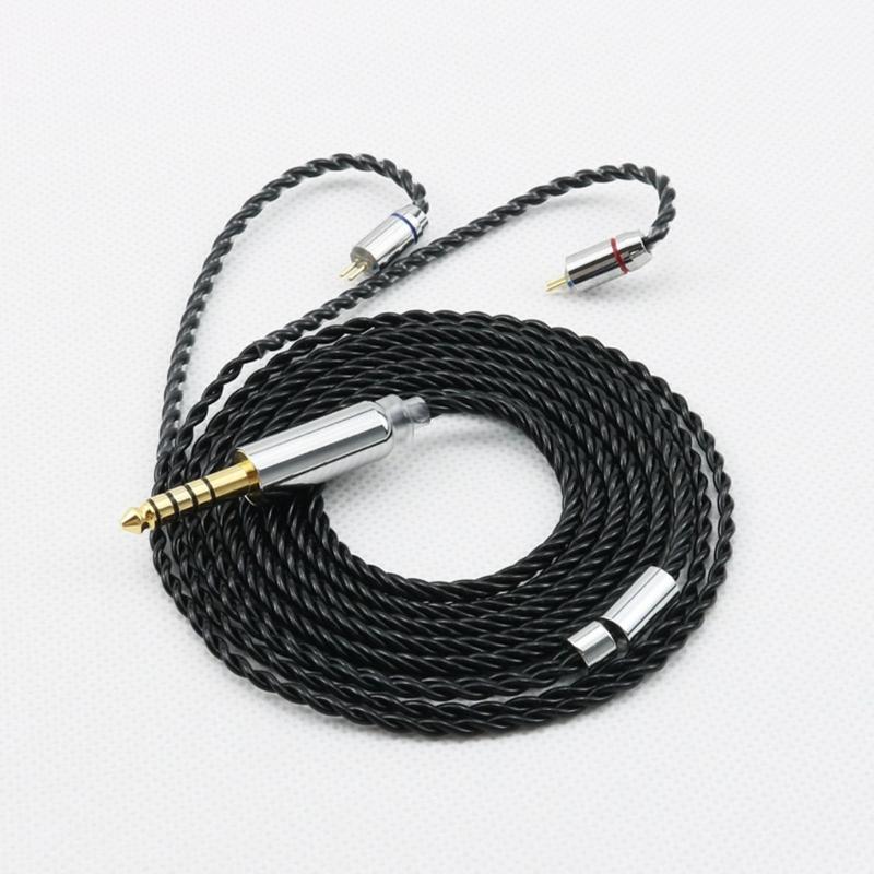 Black Monocrystalline Coppered Silver Plated Auditory Cable Noise Less Anti Interferences for Earphones Headphones