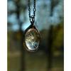 Europe, America, Vintage Dandelion Seed Wishing Oval Time Gem Glass Necklace