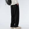 Men's Fleece-Lined Wide-Leg Casual Sweatpants for Autumn and Winter