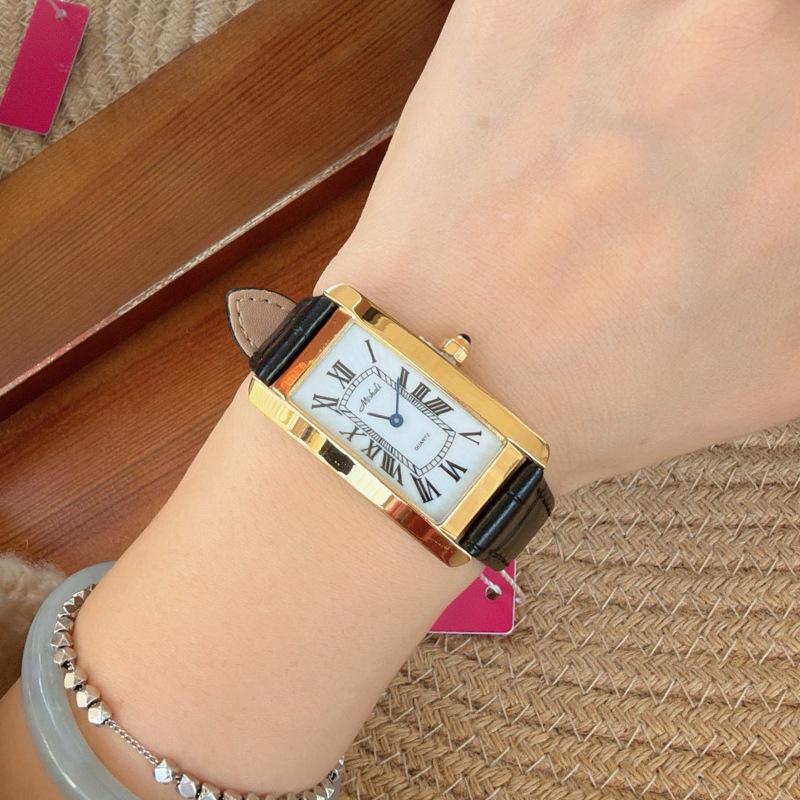 Watch Women S Light Luxury Niche Square Roman Retro Fashion Belt Commuter Simple Women S Watch