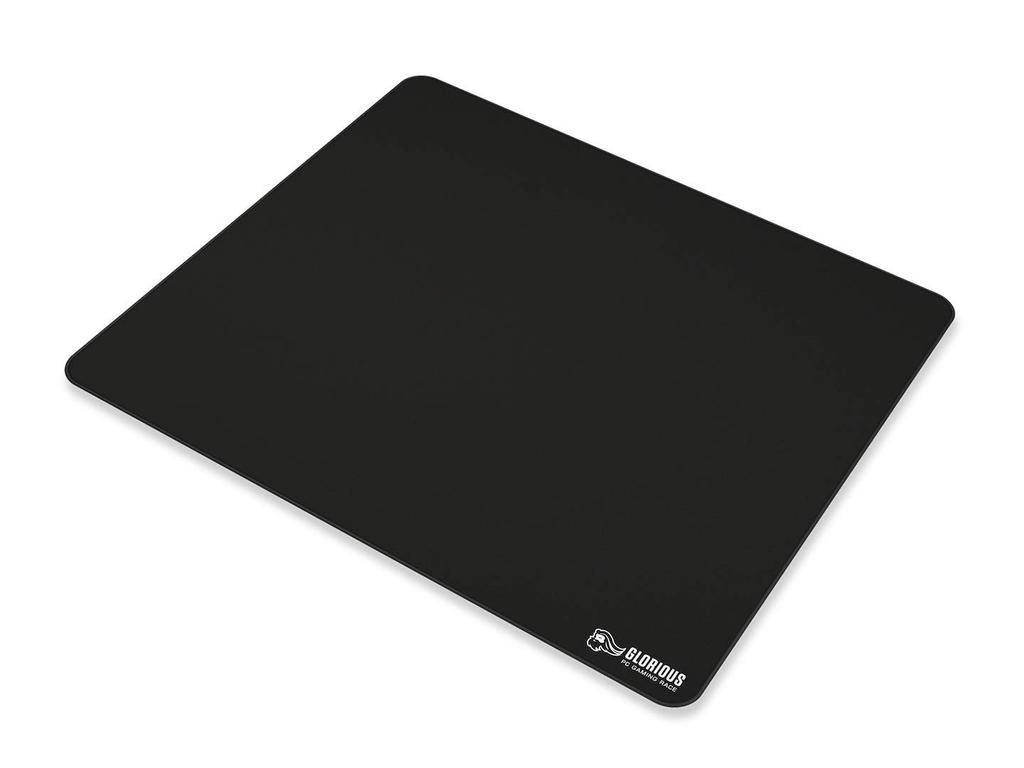 Glorious Gaming Stitched 2mm Thick Black MS548 Mousepad, Fabric, Anti-Fray Edge, Non-Slip Rubber, Washable, 41x46cm, (Slim), (G-XL)