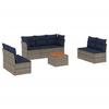 VidaXL Garden Lounge Set with Cushions 8 Pcs, Patio Sofas, Furniture Set, Outdoor Terrace Furniture, Grey 3255900