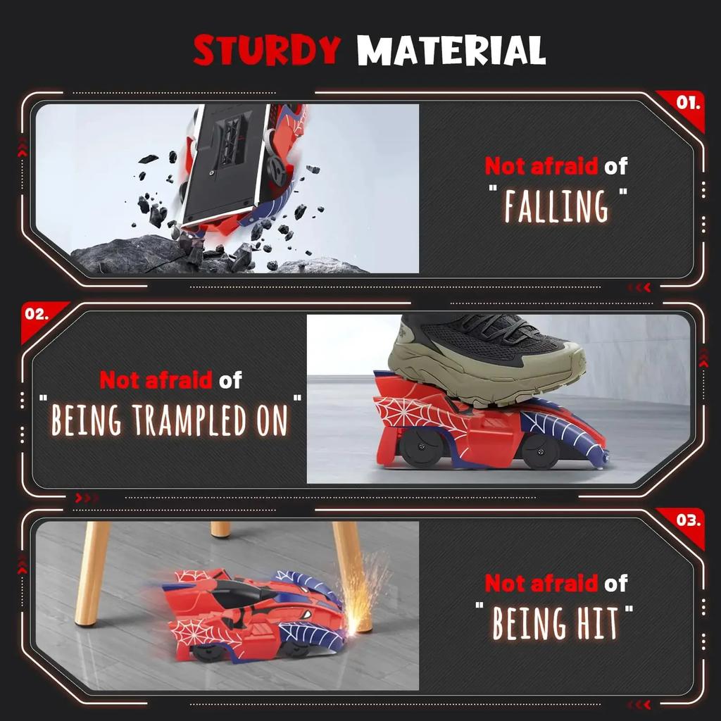RC Stunt Car Wall Climbing Vehicle Spider Web Wireless Remote Control Race Car Toy With Dynamic Lights For Kids Boys Gifts