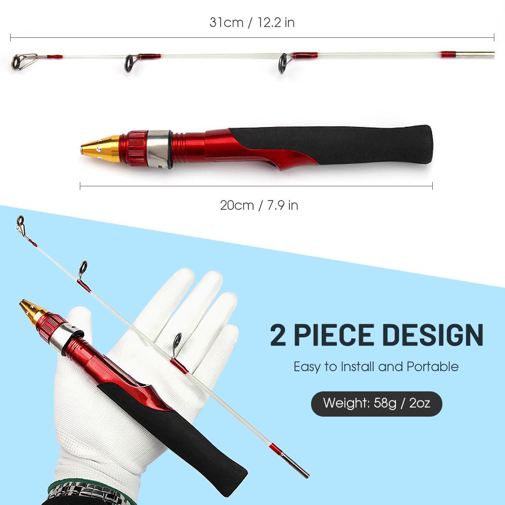 2 piece Fishing Rod Combo Spinning Fishing Soft Handle Ice Winter Fishing Rod Carbon Fiber Mini Fishing Rod Tackle