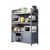Beifu 4-Tier Kitchen Storage Rack with Guardrail
