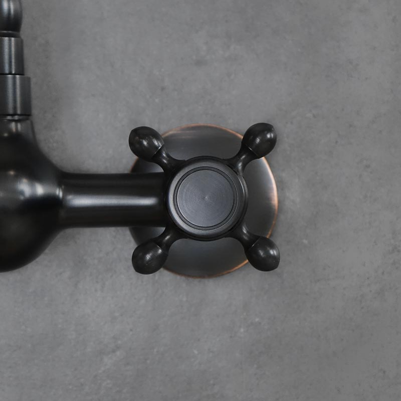 Black Wall-mounted Tap YORK 2 Low