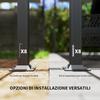 Gazebo Pergola 4x4 M with Retractable Canopy, 8 Screws and 8 Stakes In Aluminum, Polyester and Metal, White