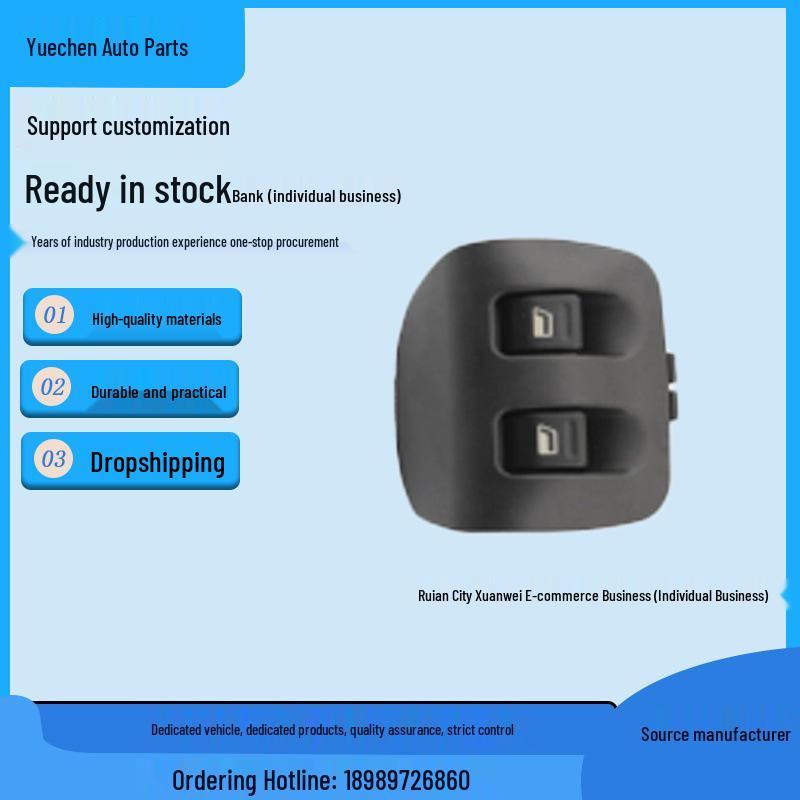 

96327905XT Rear Window Control Switch for Peugeot 206/207/C2 - Orange LED