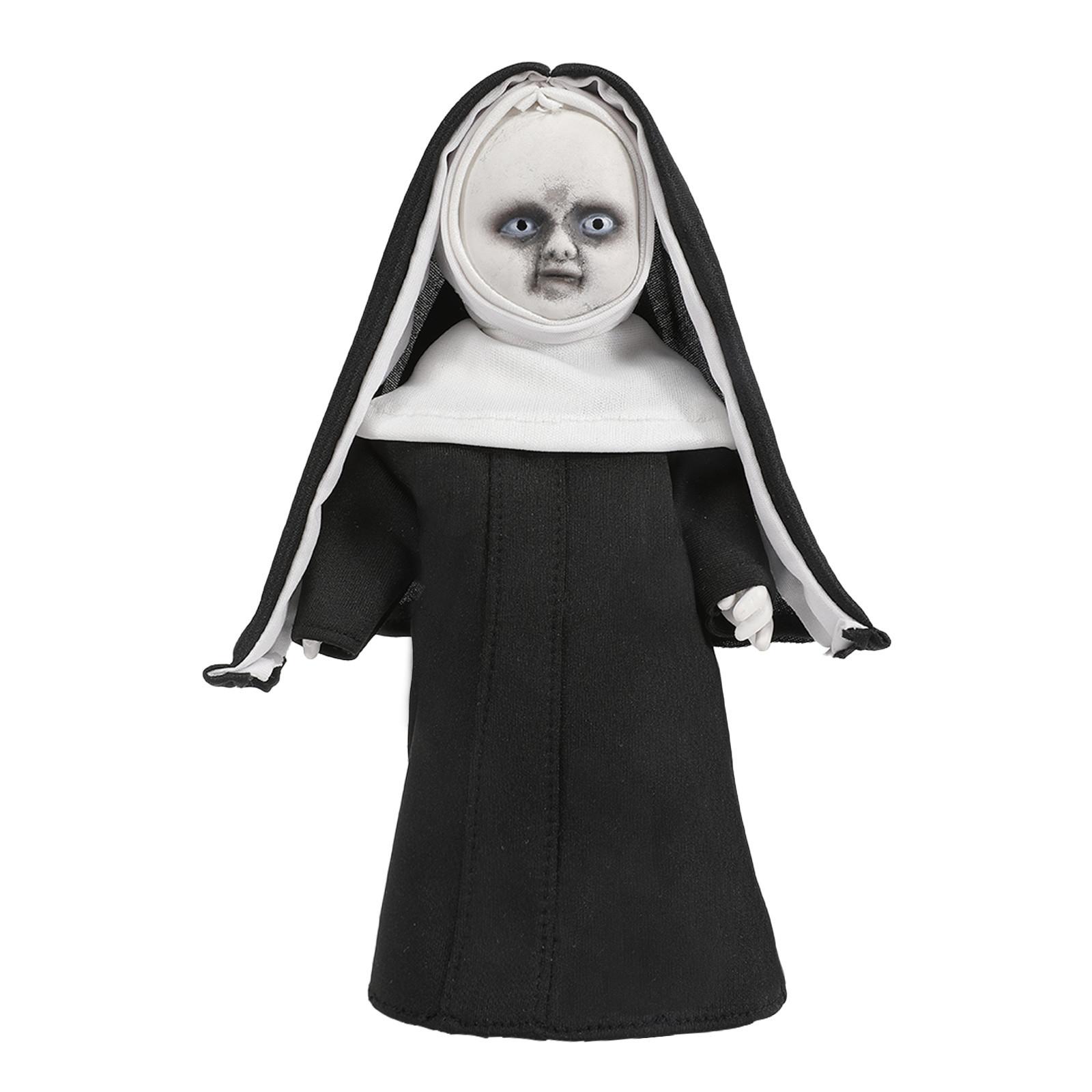 

Монашка Кукла Хэллоуин Ужас Макияж Маска Хитрая Гримаса Ужас Страшная Латексная Кукла One Size