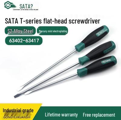 SATA Tools T Series Flat Head Screwdriver Set - Soft Grip (63402-63405, 63407)