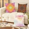 Floral Mandala Pattern Cushion Cover Soft Short Plush Pillow Cover Smooth Cozy Texture Aesthetic Cushion Case Home Decor