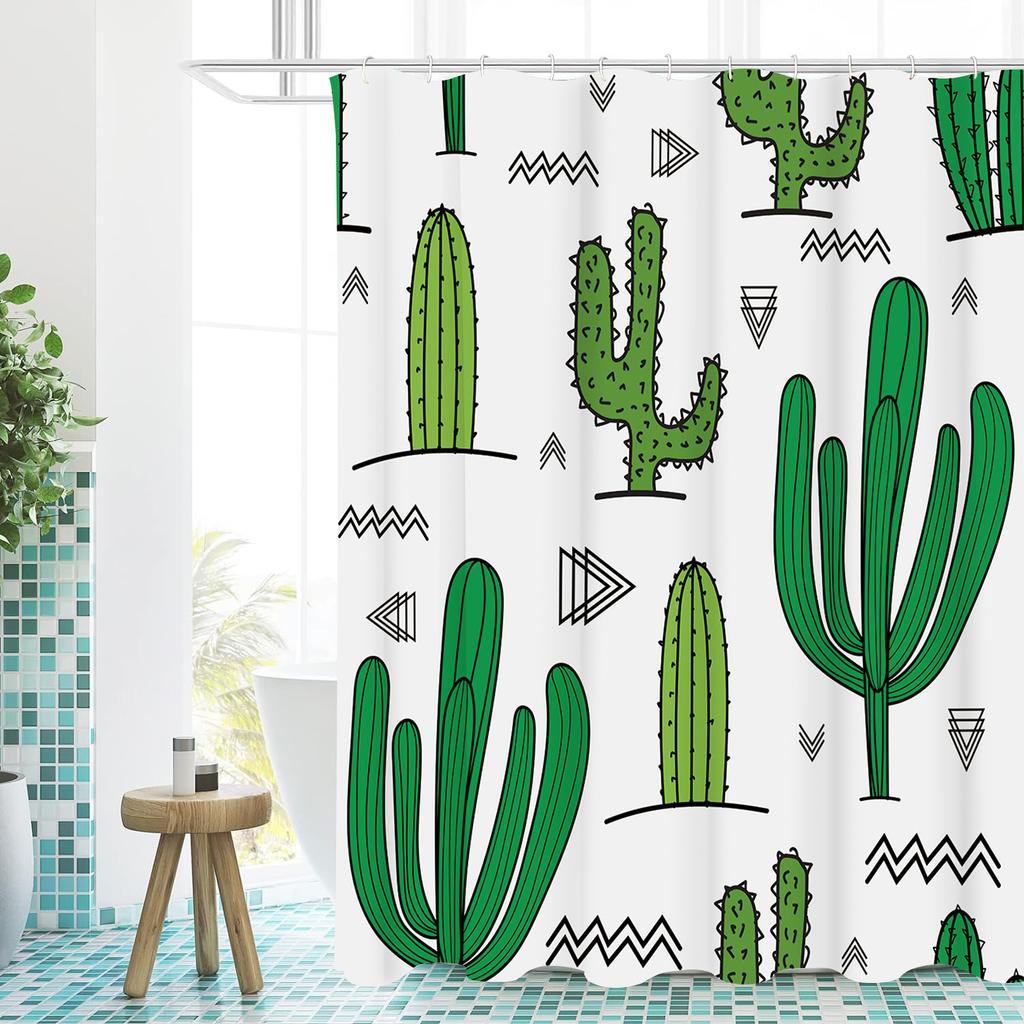 Pflanze Kaktus Badezimmer Duschvorhang Zwerg Wasserdichter Stoff Badezimmer Vorhang Mit 12 Haken Sonnenblume Heimdeko Kostenloser Versand