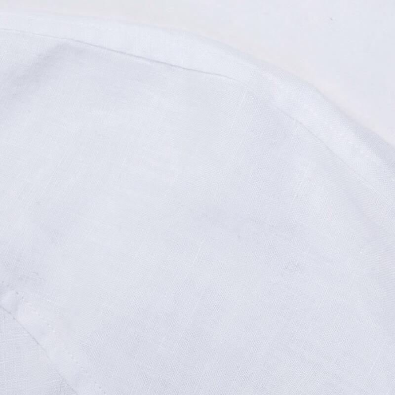 Hengyuanxiang Men's 100% Linen Chinese Stand Collar Long Sleeve Shirt