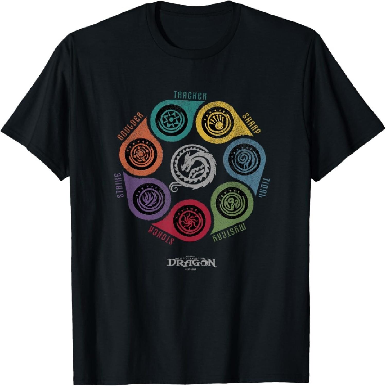 DreamWorks Dragons Dragon Class Color Wheel T-Shirt XXXXXL разноцветный