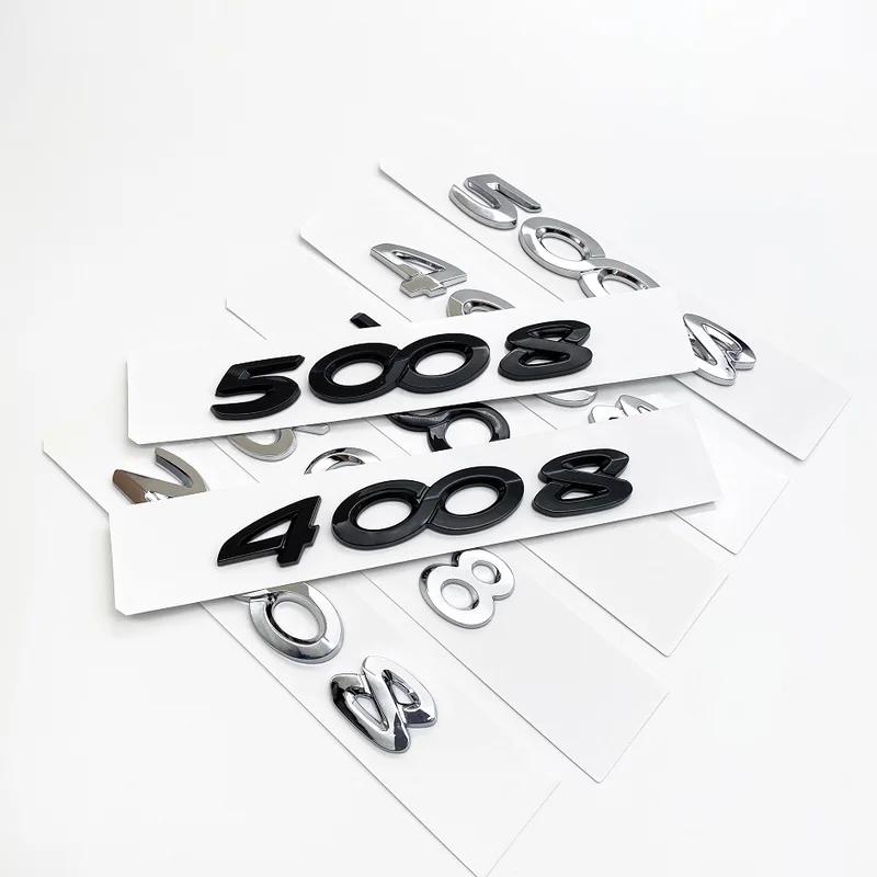 2026 Hot Car Sticker For Peugeot 2008 3008 4008 5008 Parts Accessories Car ABS Boot Trunk Tail Chrome Letters Words Logo Badge E
