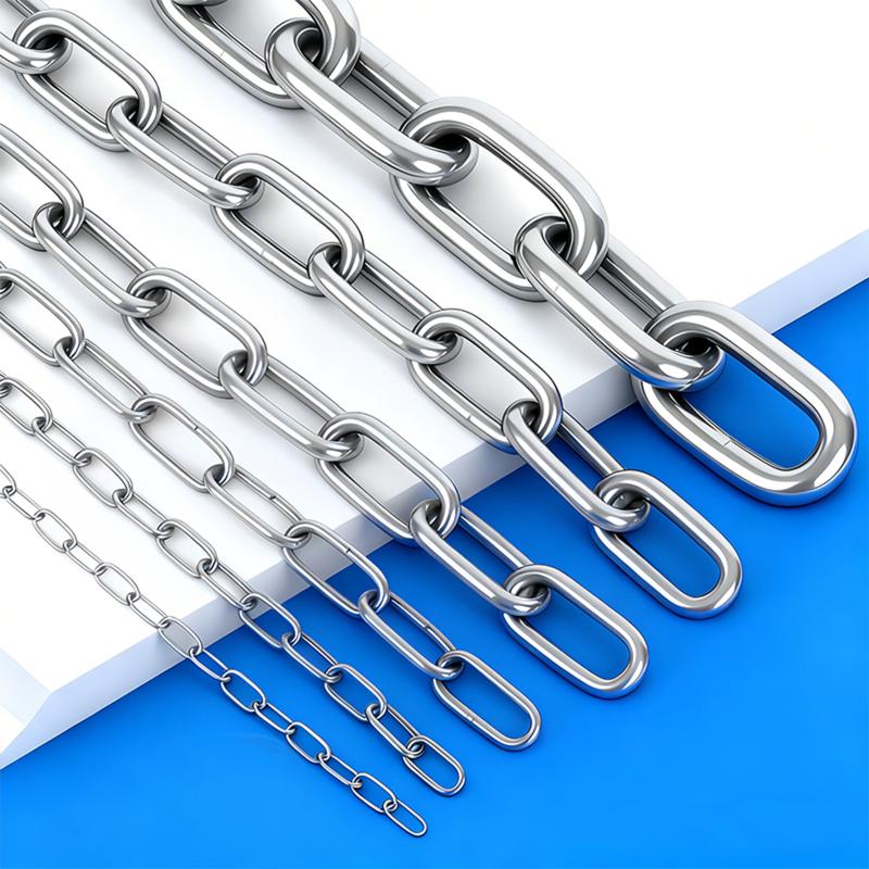 1M Rust Resistant 304 Stainless Steel Chain Welded Durable Chain for Hanging Swing Pet Leash Patio Decor Hanging