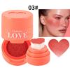 Clubday Love Liquid Blusher Heart Stamp Cushion Blush Natural 3D Nude Contour Sun-Kissed Face Rouge Long-Lasting Waterproof Makeup Cosmetics