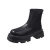 Mode Herbst Winter Damen Chelsea Boots Elegant Dicke Absätze Elastische Schlanke Schuhe Modern Kurze Stiefel Für Damen