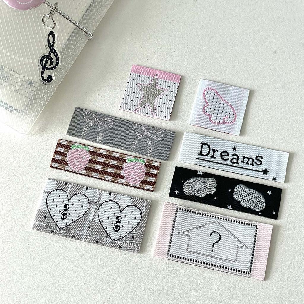 1set Creative Mini Label Index Tab Stationery Sticker Embroidery Lucky Tag Label Sticker Scrapbooking Sticker Self Adhesive Card