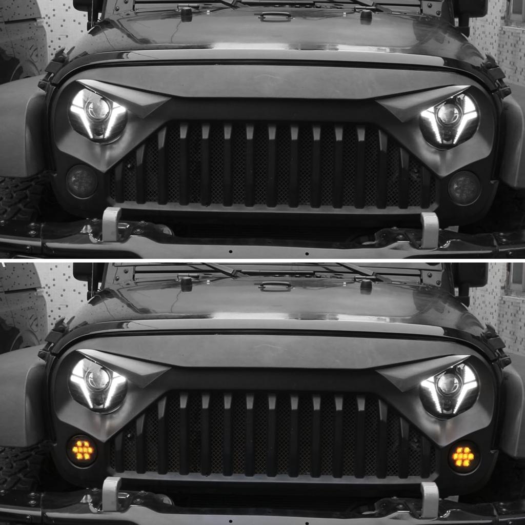 Vancroser Wrangler LED Blinker Frontgrill Blinkerlampe 8 Einfach IP68 Hoch Satz mit 2 für Wrangler JK Blinker, Lichter, Dekorativ, Ultrahelle Perlen,
