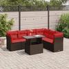 VidaXL Garden Lounge Set with Cushions 7 Pcs Brown Braided Resin Acacia 3326175
