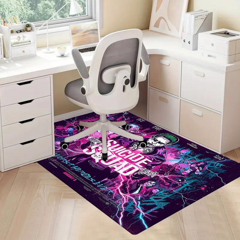 1pc Office Carpet Chair Mats Suicide Squad: Worst Heroes Ever Perfect for Decorating Office Chairs, Living Rooms, Or Bedrooms,Polyester Carpet