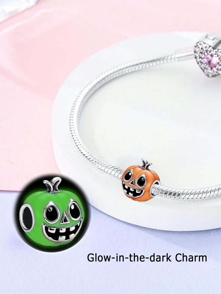 Charms Plata Copper Colors Halloween Ghost Pumpkin Beads Charm Pendant For Original Bracelet For Women Diy Jewelry Love Gift