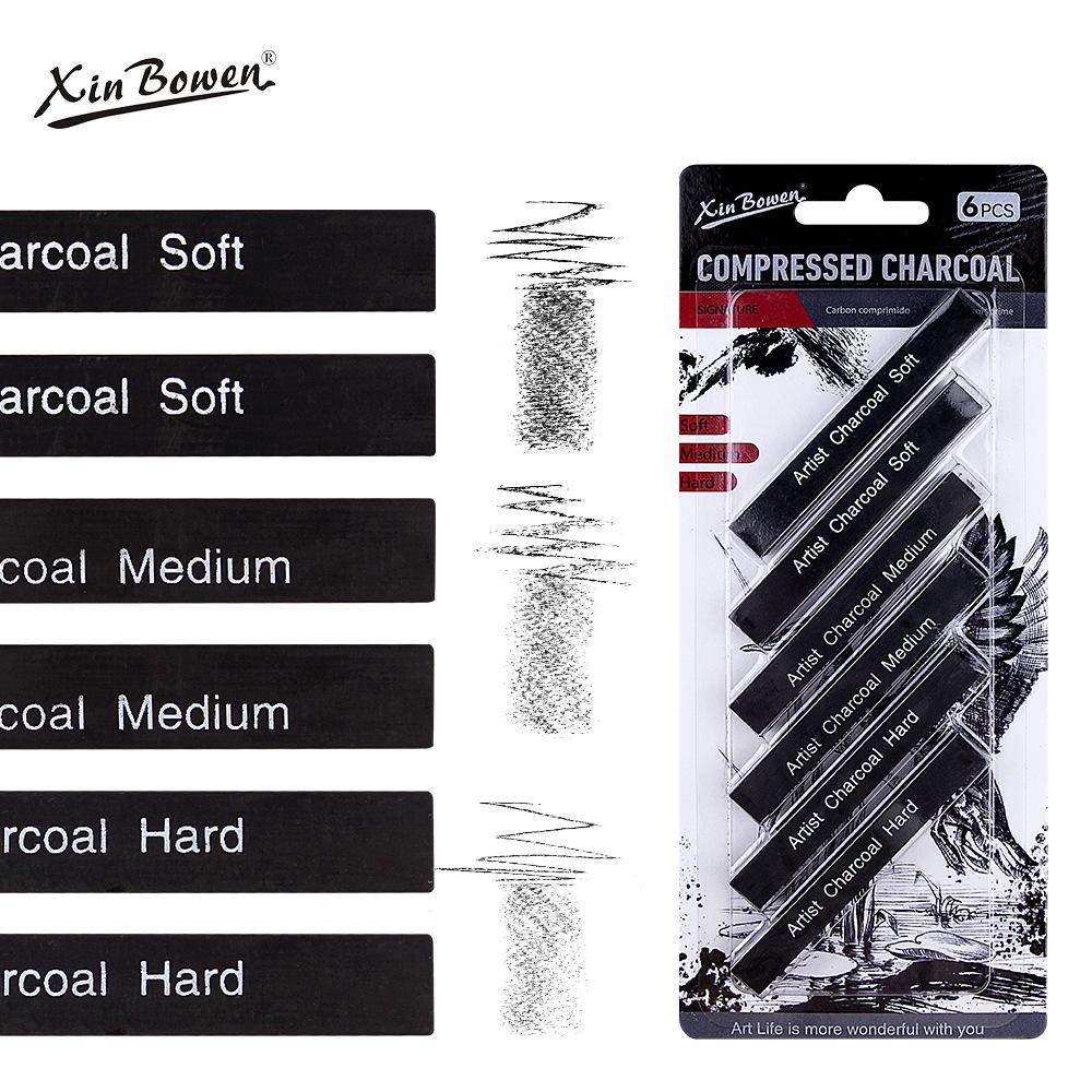 

Charcoal Drawing Stick Set: Soft, Medium & Hard for Quick Sketching & Art Students