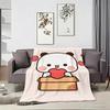 Kawaii Süß Cartoon B-Bubu D-Dudu Überwurf Leichtgewicht 240g Flanelldecke Weich Hautfreundlich für Sommerliche Kühlung