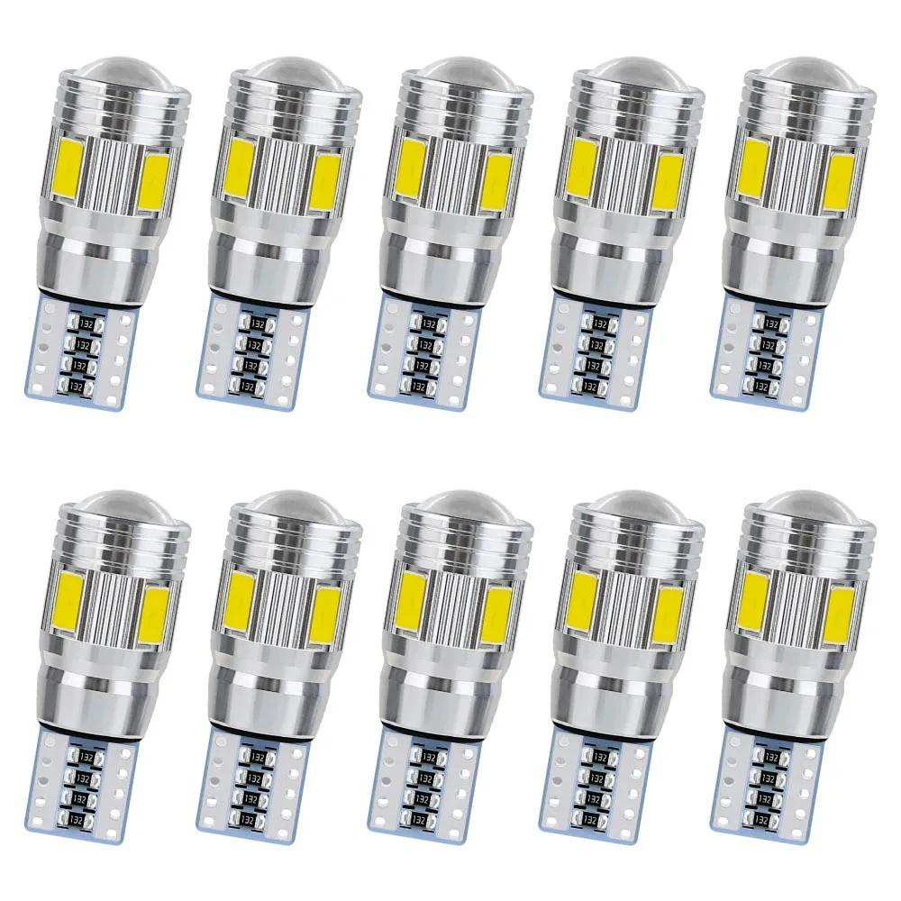 10 buc LED Interior Xenon Alb Albastru Galben Lămpi CANBUS 6SMD 5630 Lentilă Proiector Becuri Aluminiu Solid Lumină Parcare Semnalizare Laterală