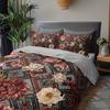 Conjunto de Capa de Edredom Boho Floral 3 Peças Roupa de Cama Geométrica Rosa Conjunto de Colcha Roupa de Cama com Tema Floral Vintage Luxo