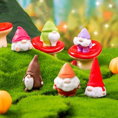 10 Stück Mini-Gnom-Statuen Harz Miniatur-Gnom-Figuren Handbemalt