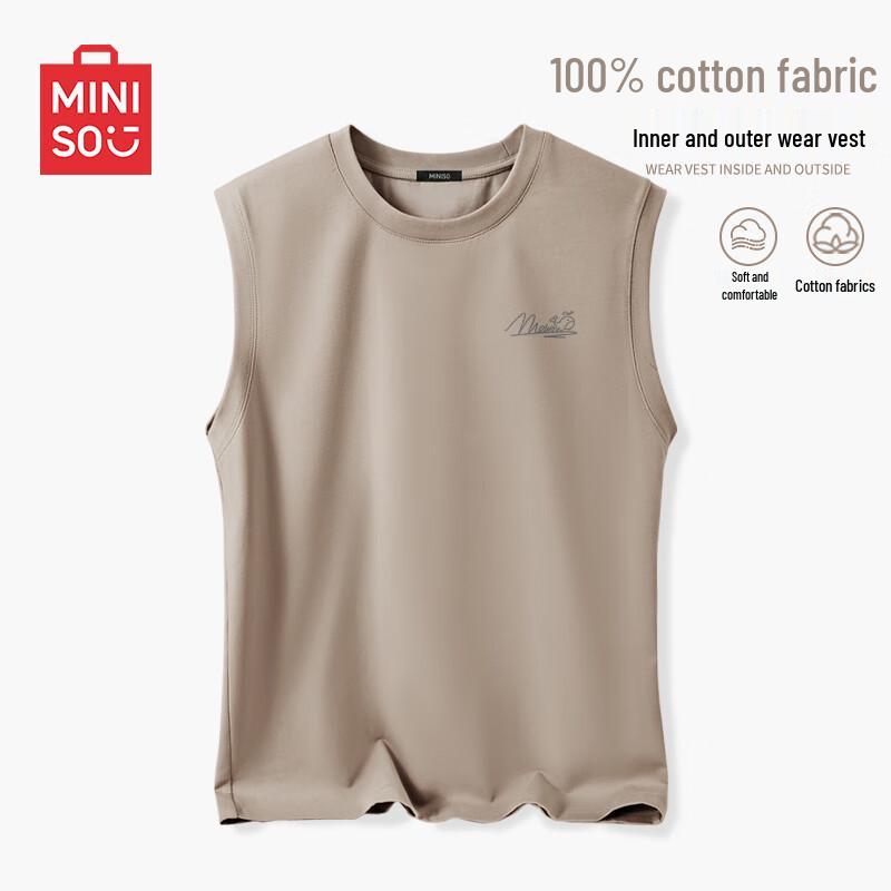 MINISO Мужская свободная майка из чистого хлопка M