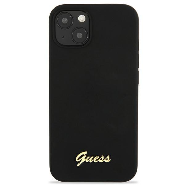 Guess Guhmp13Mlslmgbk Iphone 13 / 14 /6.1 Black/Czarny Hardcase Silicone Script Gold Logo Magsafe