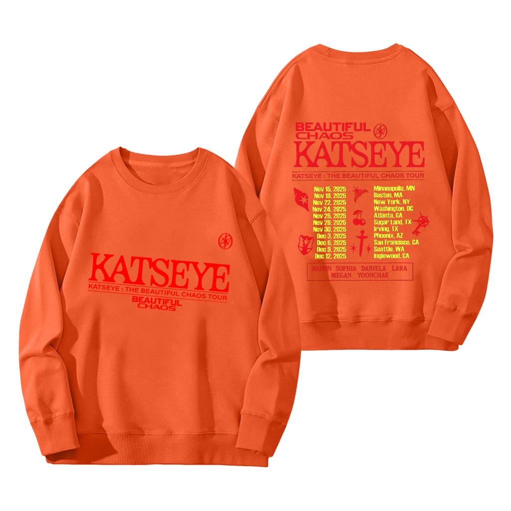 Damenmode Langarm Print Rundhals Lockerer Pullover Sweater Top