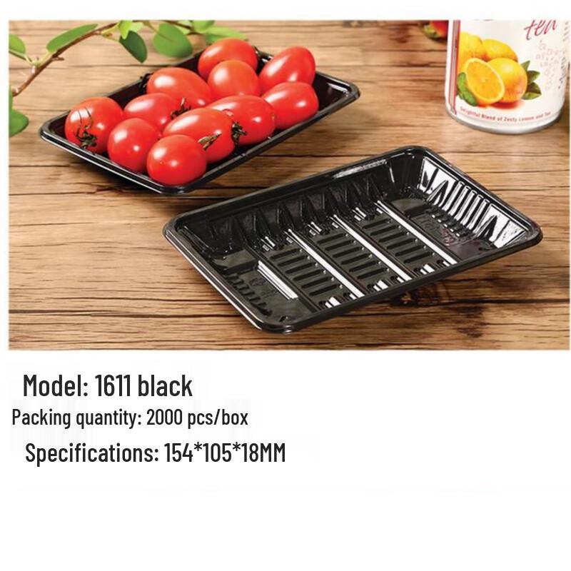 Disposable Black Rectangular Plastic Food Containers