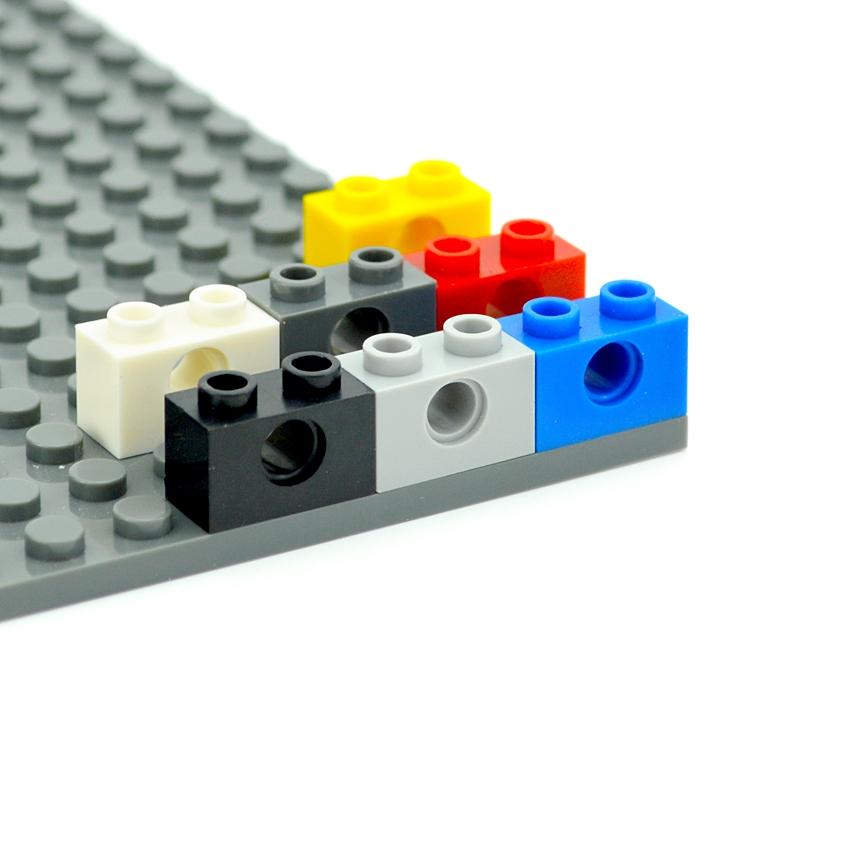 30Pcs MOC Assembles Particles 3700 Brick 1x2 with Hole Thick Building Blocks Parts Classic Brand Kids DIY Technical Gift Toy