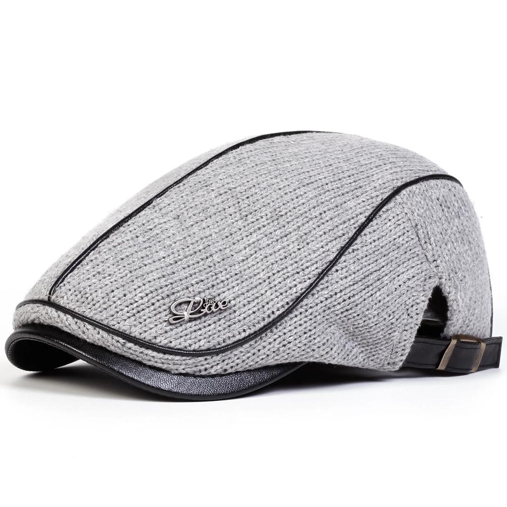 Men Letter Label Knitting Newsboy Caps British Painters Hats Spring and Autumn Adjustable Flat Cap Hip Hop Berets Peaked Cap