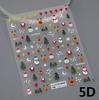 Gold Stamped White Christmas Tree Snowflake 3D Self Adhesive Nail Art Stickers Santa Claus Elk Xmas Cartoon Cute Manicure Decals
