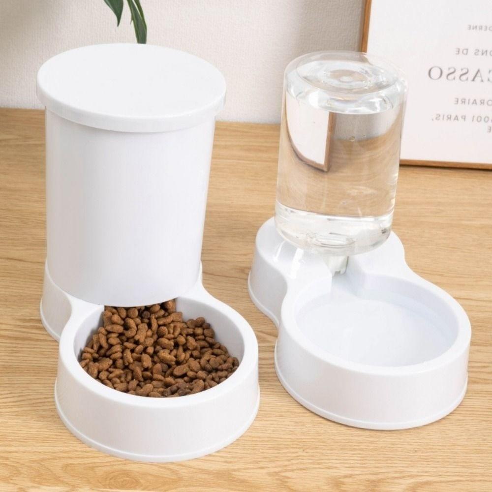 Plastikowy Dozownik Wody dla Kota Psa Zestaw Karmnika Duża Pojemność Miska na Jedzenie dla Zwierząt