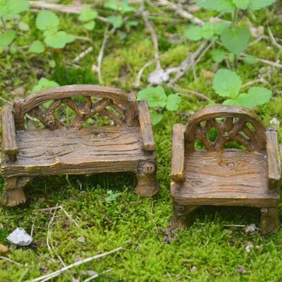 Mini Harz DIY Bastelbank Miniaturmöbel Figuren Rasenstuhl-Set Parksitz-Dekorationen