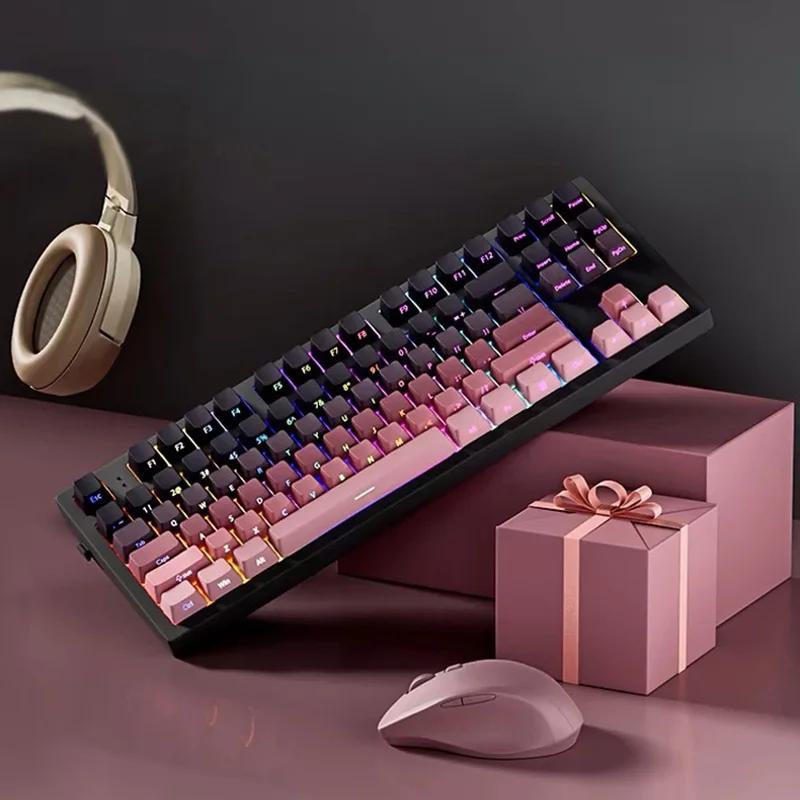 Gradient Keycaps Side Printed PBT Double Shot Shine Through  OEM Profile for MX Switches Gaming Keyboard 133 key caps keycap